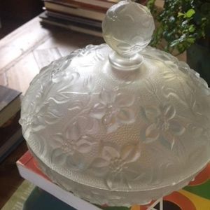 Mid Century Glass Covered Dish